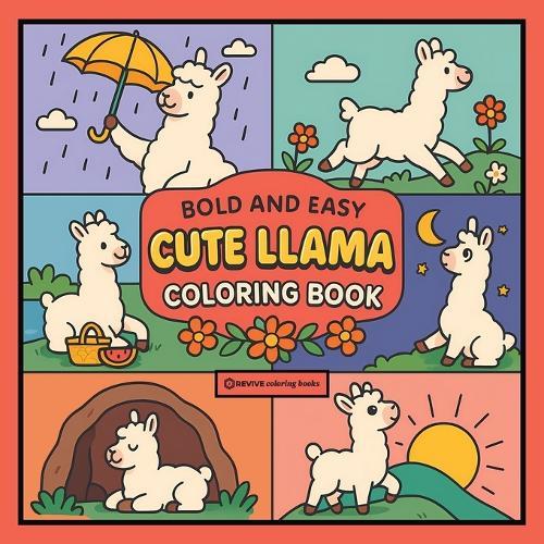 Bold & Easy Cute Llama Coloring Book: Fun & Relaxing Stress Relief Coloring  by Revive Coloring Books at Abbey's Bookshop, 