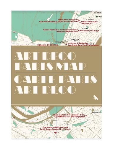 Art Deco Paris Map / Carte Paris Art Déco: Guide to Art Deco architecture in Paris  by Robin Wilson at Abbey's Bookshop, 