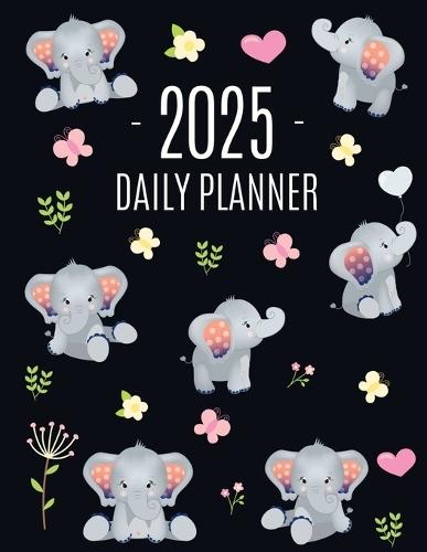 Baby Elephant Planner 2025: Cute Daily Organizer for 2025 (12 Months) Funny Jungle Animal Scheduler with Yellow Butterflies, Flowers & Pink Hearts  by Happy Oak Tree Press at Abbey's Bookshop, 
