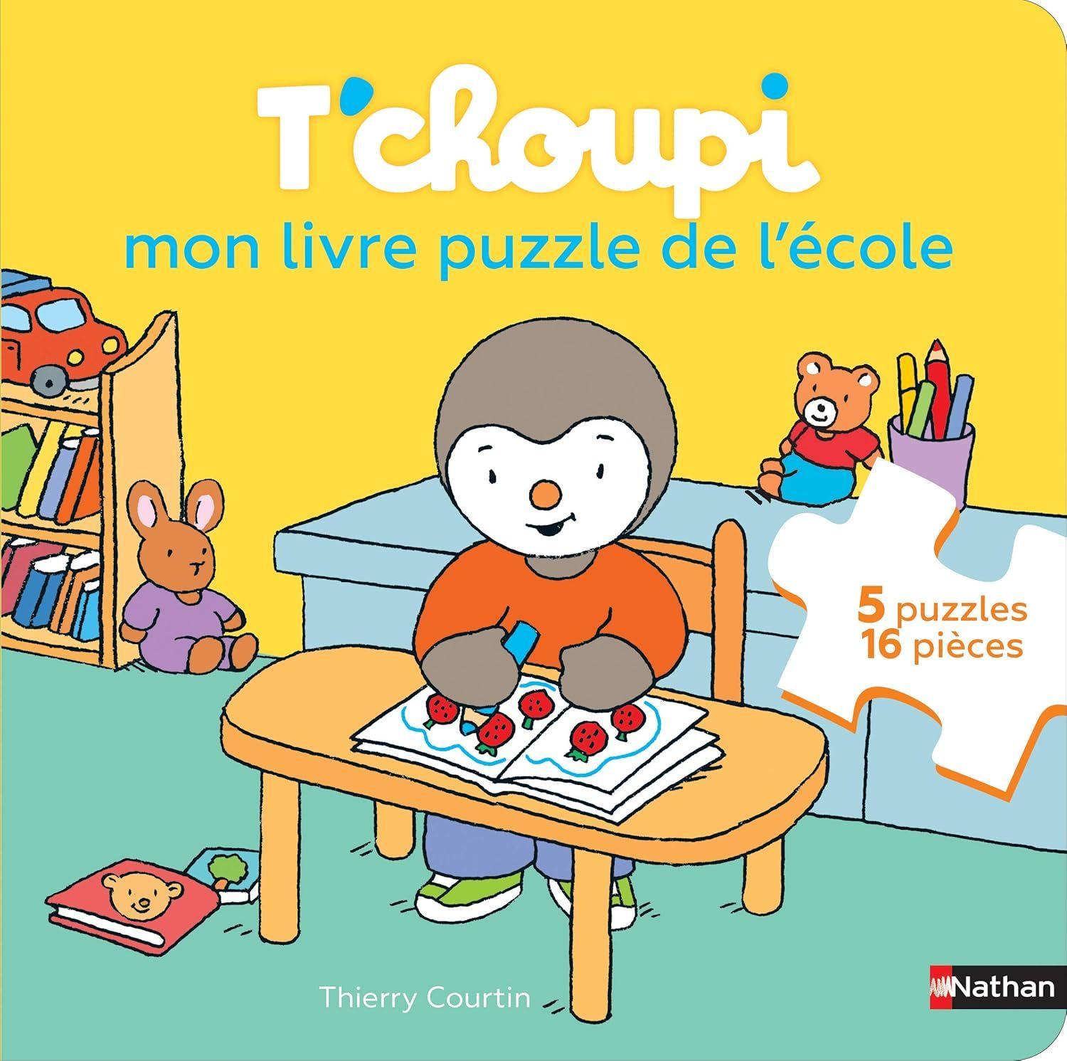 T'Choupi Mon Livre Puzzle de l'Ecole (5 Puzzles 16 Pieces)  by Thierry Courtin at Abbey's Bookshop, 