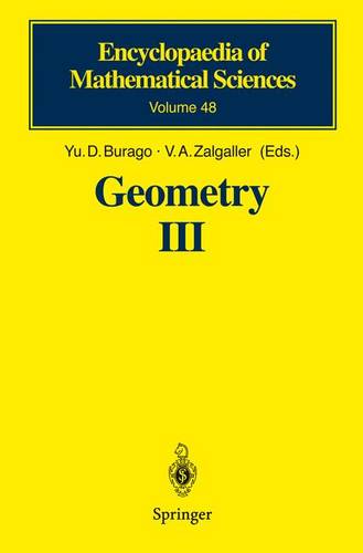 Geometry III: Theory of Surfaces  by Yu.D. Burago at Abbey's Bookshop, 
