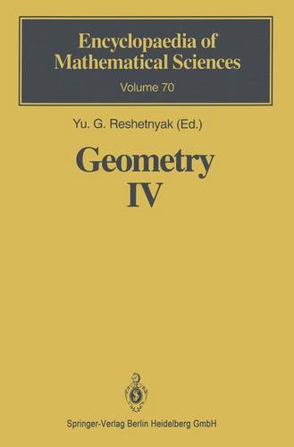 Geometry IV: Non-regular Riemannian Geometry  by Yu.G. Reshetnyak at Abbey's Bookshop, 