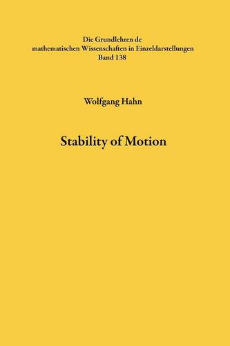 Stability of Motion  by Wolfgang Hahn at Abbey's Bookshop, 