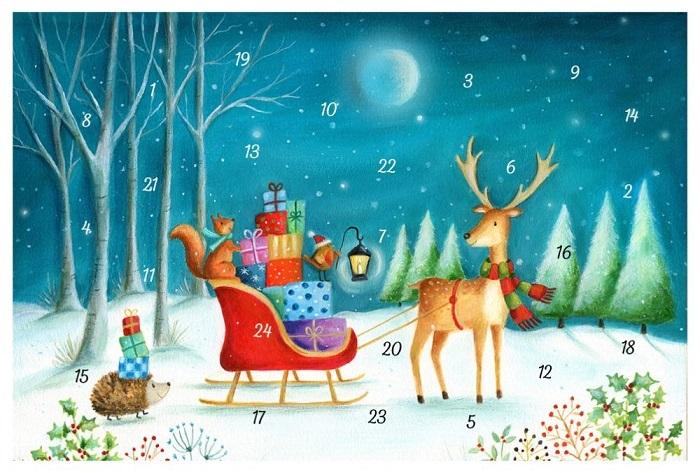 Gift Sleigh (Card Advent Calendar)  by Vevoke at Abbey's Bookshop, 