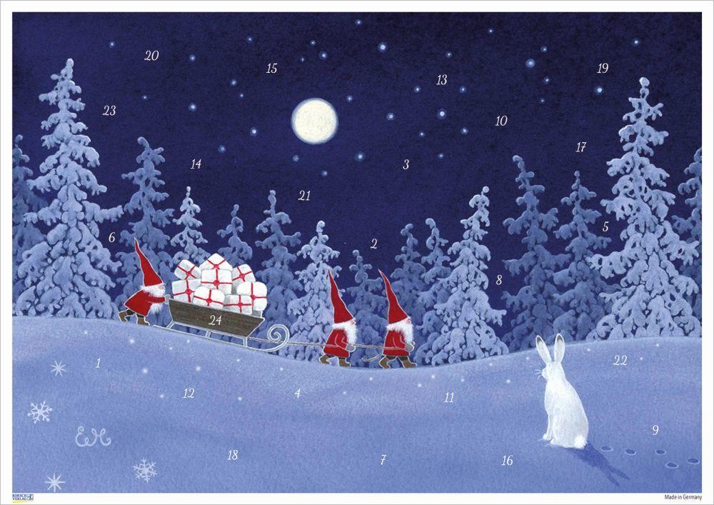 Tomtes in the Moonlight (Poster Advent Calendar)