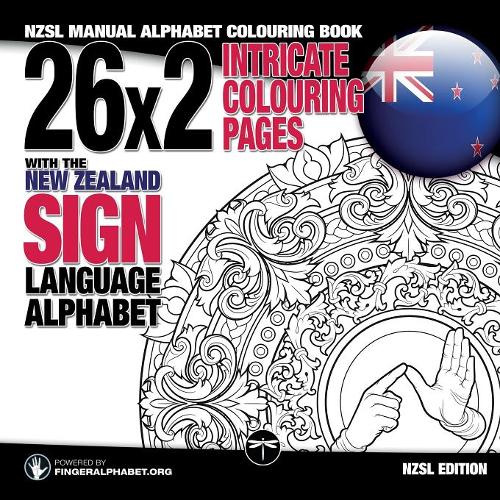 26x2 Intricate Colouring Pages with the New Zealand Sign Language