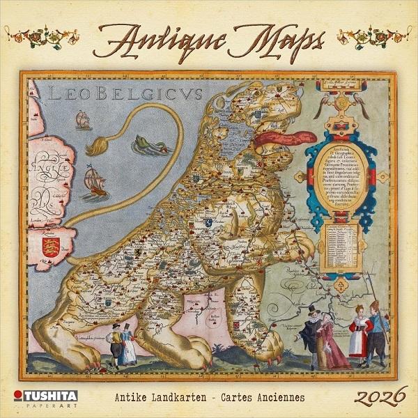 Antique Maps 2026 Calendar (30 x 30 cm)  by Vevoke at Abbey's Bookshop, 