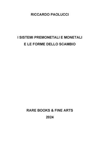 I sistemi premonetali e monetali e le forme di scambio  by Riccardo Paolucci at Abbey's Bookshop, 