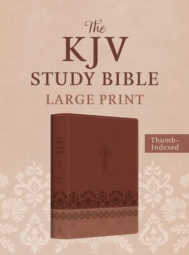 KJV Study Bible, Large Print (Rose & Chestnut Cross)  by Barbour Bibles at Abbey's Bookshop, 