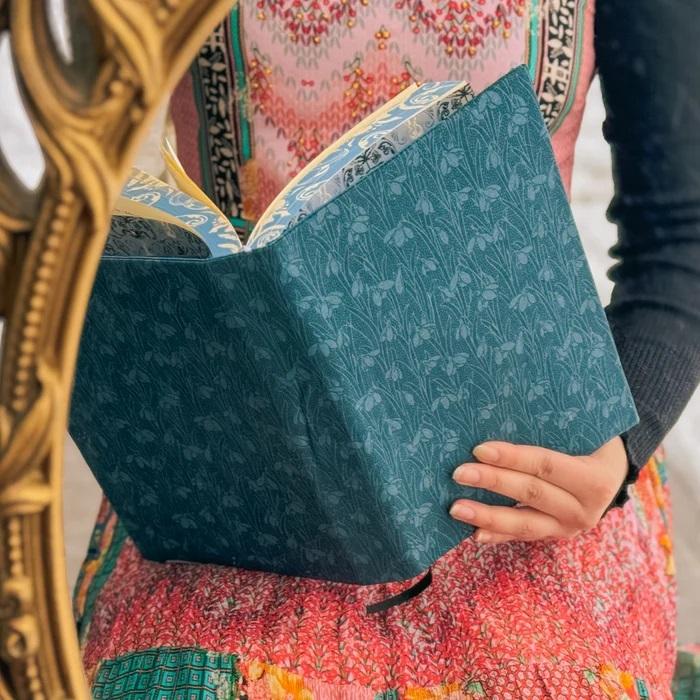 Snowdrops (Ocean Blue) Large Dust Jacket  by Charlie and Fox at Abbey's Bookshop, 